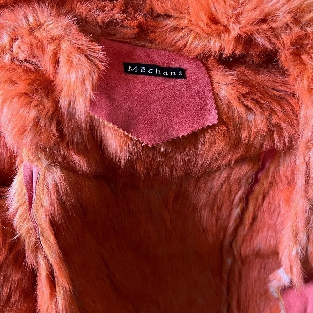 Mechant Faux Fur Orange Jacket - Picture 7 of 10